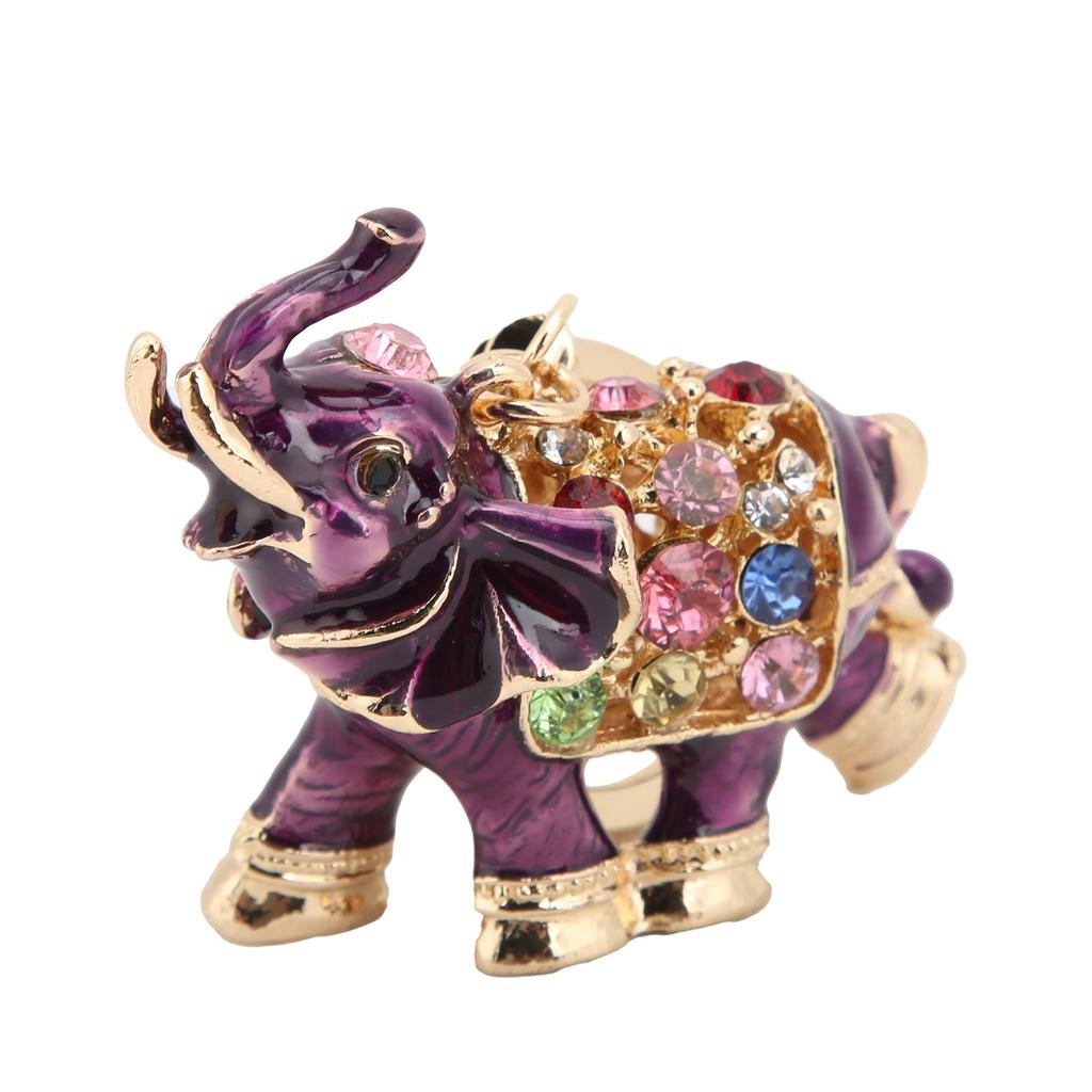 Брелок Изысканный Подвеска в виде слона, украшенного стразами, на сумку для автомобиля, для девочки, подарок на день рождения(фиолетовый )