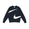 Nike Спортивная одежда Мужская Swoosh FT Crew Большой Логотип Флисовая Толстовка с Круглым Вырезом Пуловер Черная DD6097-010