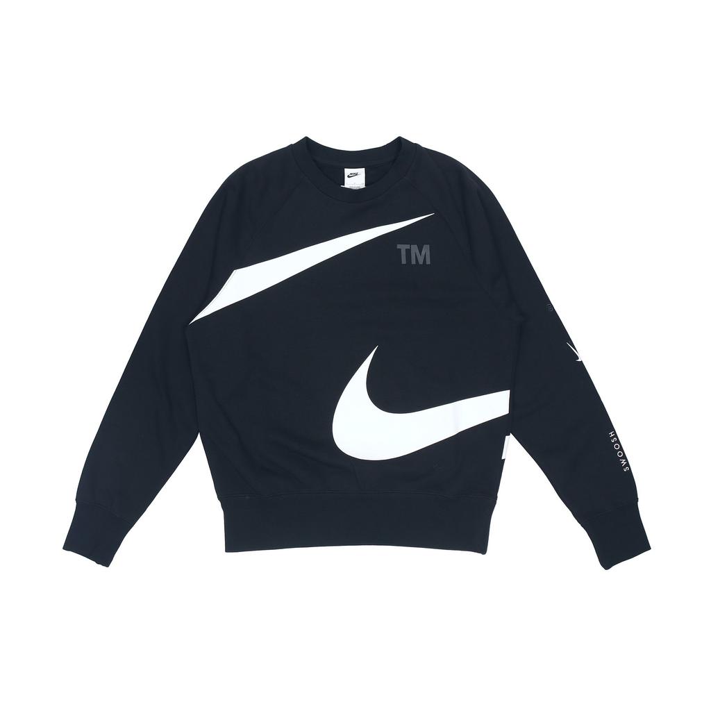 Nike Вязаный свитер с круглым вырезом и логотипом Swoosh, мужской свитшот, черный DD6097-010
