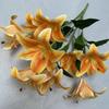 9 Flowers Artificial Stems Pu Material 3d Simulation Lilies Wedding Home Decor