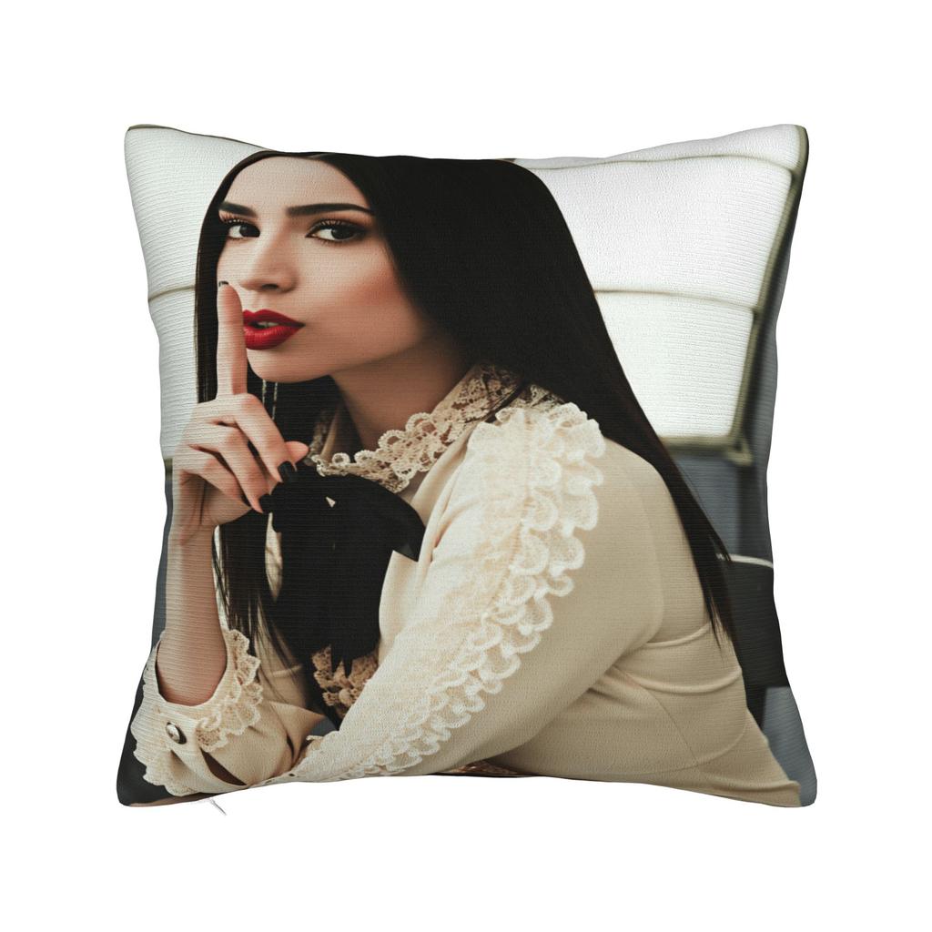 Actor S-Sofia C-Carson Pillow Cover Novelty Pillow Case For Living Room Chair Soft Cushion Cover Birthday Present