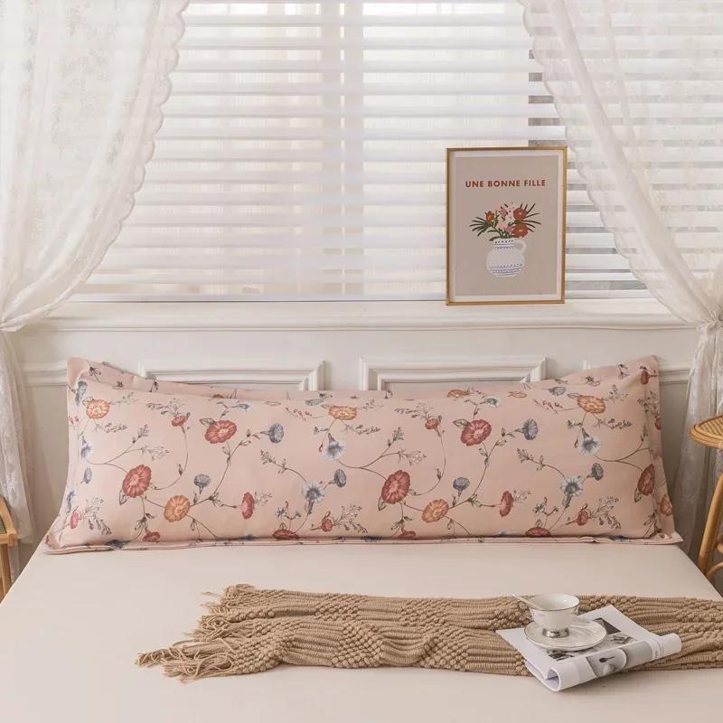 Новая удобная длинная наволочка из мягкого хлопка, двойные длинные наволочки с принтами и однотонными цветами для украшения дома 120/150/180 см, 1 шт.