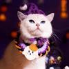 Clothes Halloween Cat Headgear Pumpkin Cat Woven Hat Bib Halloween Pets Costumes  Pet Accessories