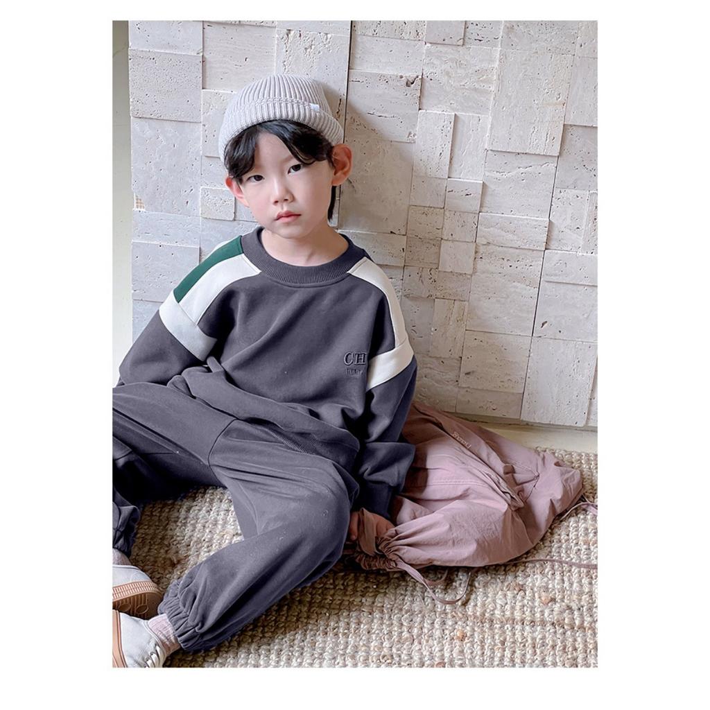 Мальчиковый осенний наряд, Детская одежда, Новый стиль, Детская осенняя толстовка в западном стиле, Комплект из двух предметов, Мальчиковая весенне-осенняя одежда