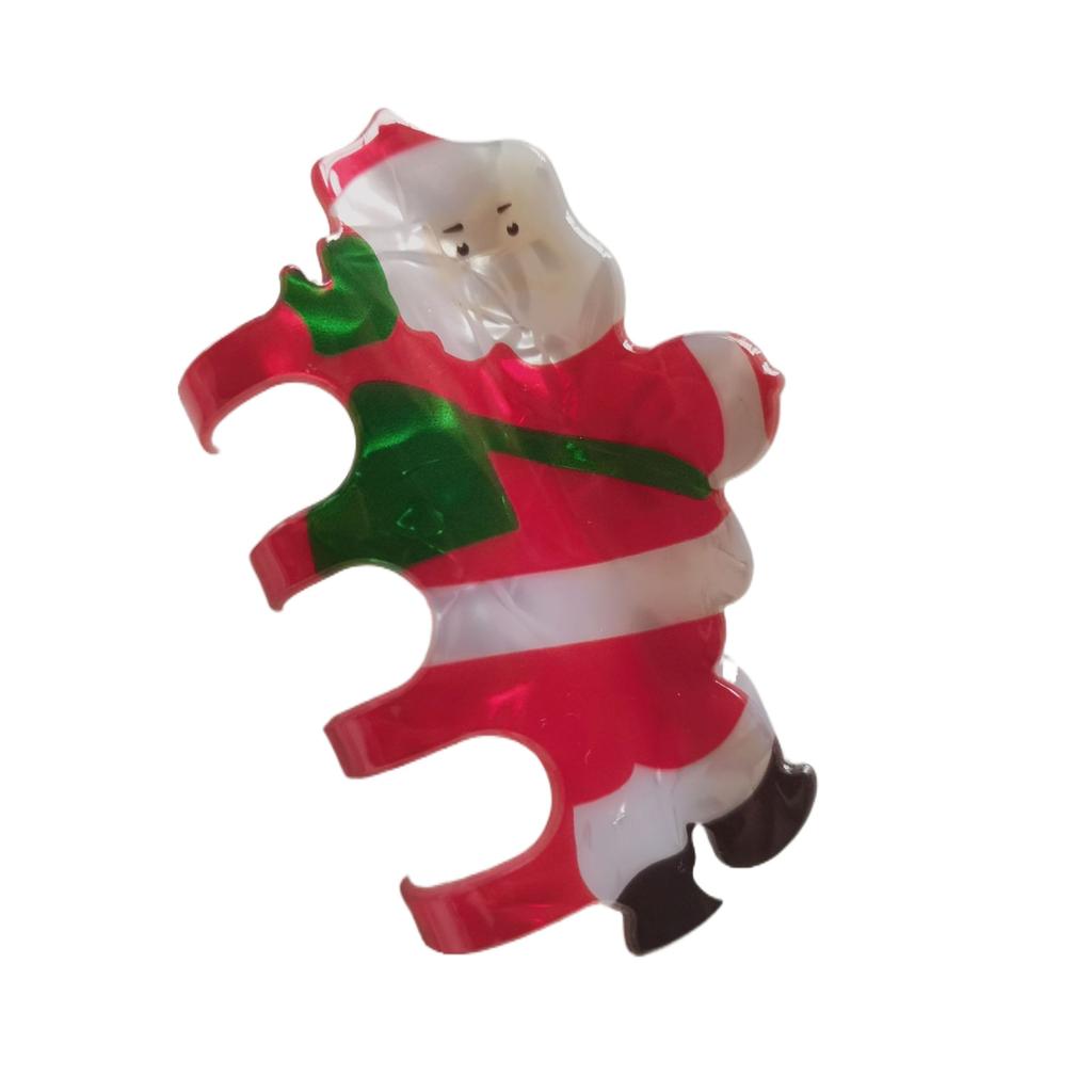 Акриловый красный зажим-краб для волос с колпачком, заколка для волос в виде бородатого Санта-Клауса и снеговика, милый рождественский зажим для волос, вечеринка