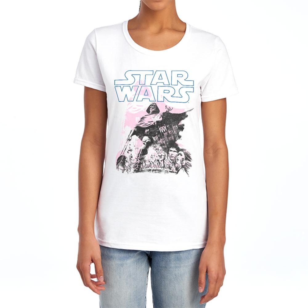 Star Wars Womens/Ladies Darth Vader Retro Poster Fitted T-Shirt