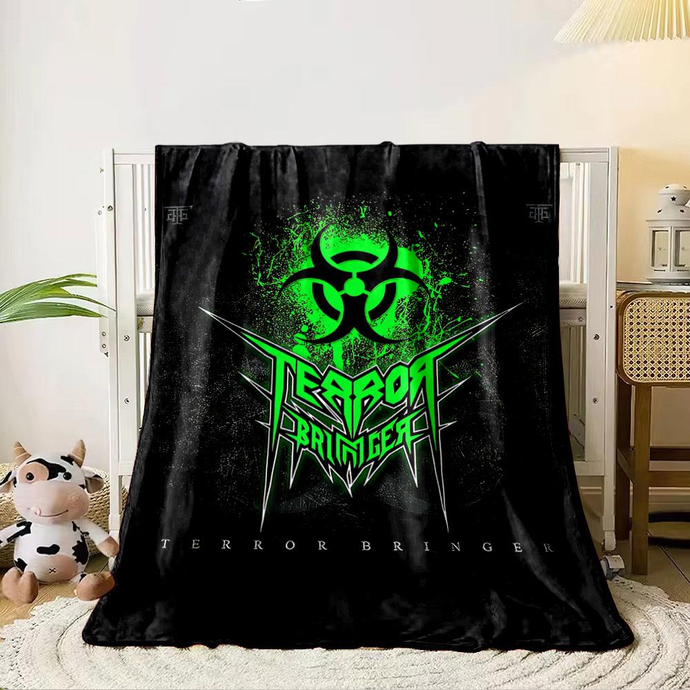 Green Biohazard Terror Design for all seasons blanket lunch break throw gift