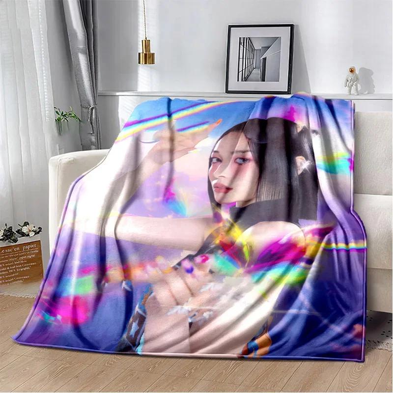 Japanese HipHop Girl Group Xg Character Print Blanket Shooting Stars Warm Plush Cozy Throw Blanket for Beding Couch Fans Blanket