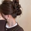 Зажим-акула с бантом и леопардовым принтом для женщин, аксессуар для волос на затылок