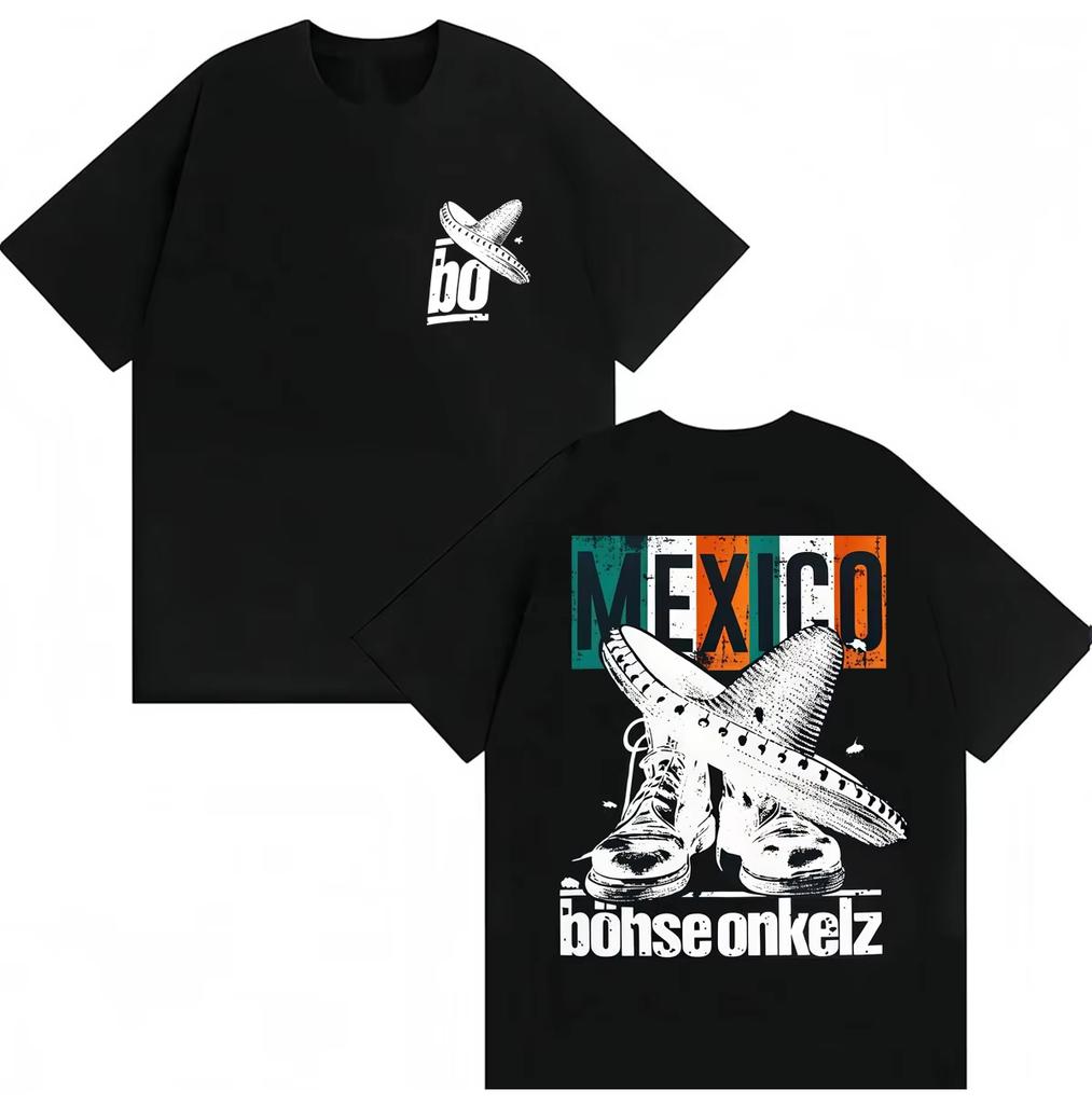 Hot Sale Rock Band BöHse Onkelz Mexico Graphic T-Shirt Unisex Unisex Vintage Hip Hop T Shirts Y2k Harajuku Cotton Oversized T-Shirts