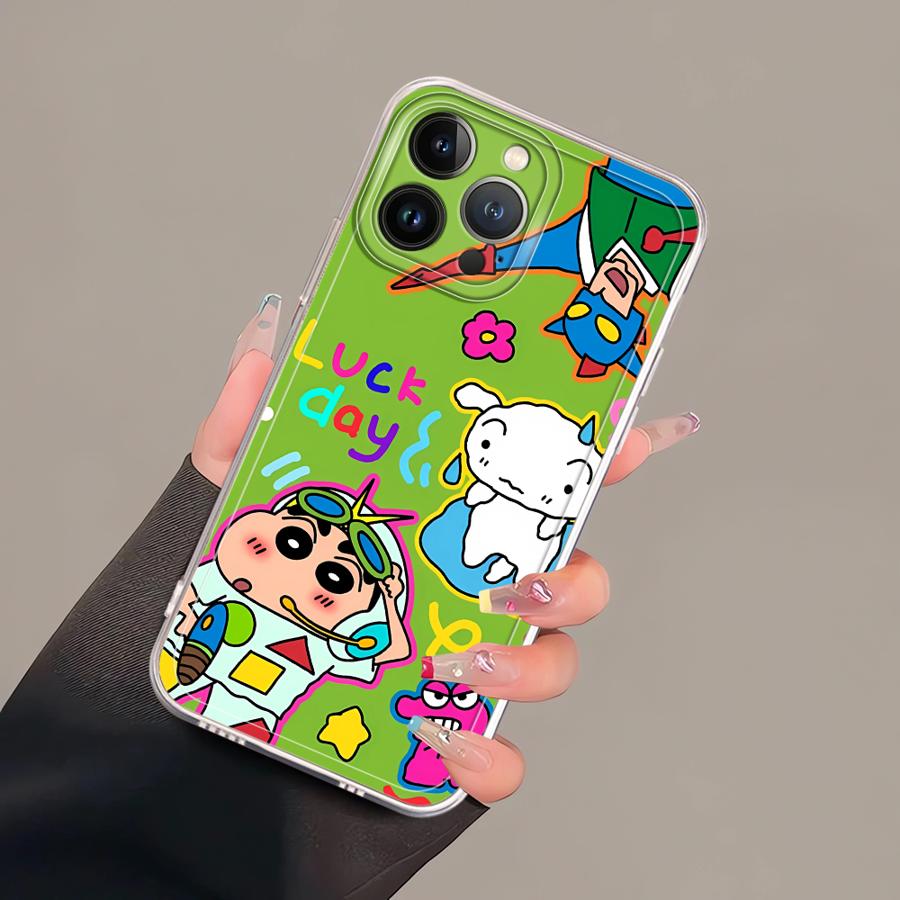 Soft Phone Cover Case for iPhone 17 Pro Max 7 8 15 XR 16 12 Mini 11 XS Max 13 Pro Air 14 Plus Cra-yons Shin-chans Anime
