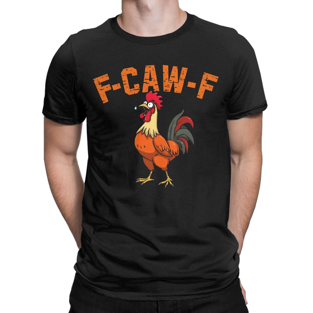 Смешная футболка с мемом F-CAW-F Курица Летние Хип-Хоп Футболки Мужские 100% Хлопок Круглый Вырез Большие Размеры Футболки Короткий Рукав Потрясающая Футболка
