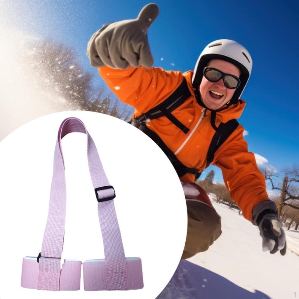 Ski and Pole Carrier Adjustable Transport Your Gear Snowboard Holder Lash Fixing Belt Loop