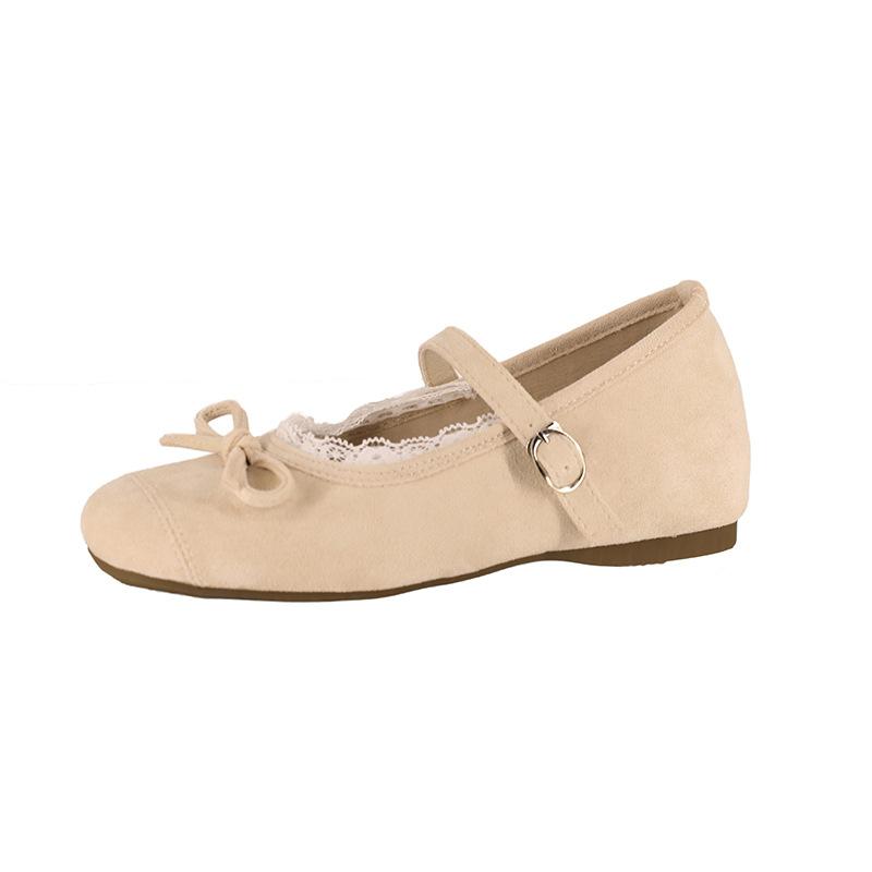 Туфли Мэри Джейн в стиле феи с бантом и неглубоким горлом, женские, 2025 г., новые туфли с французским темпераментом и одним словом, увеличивающие рост