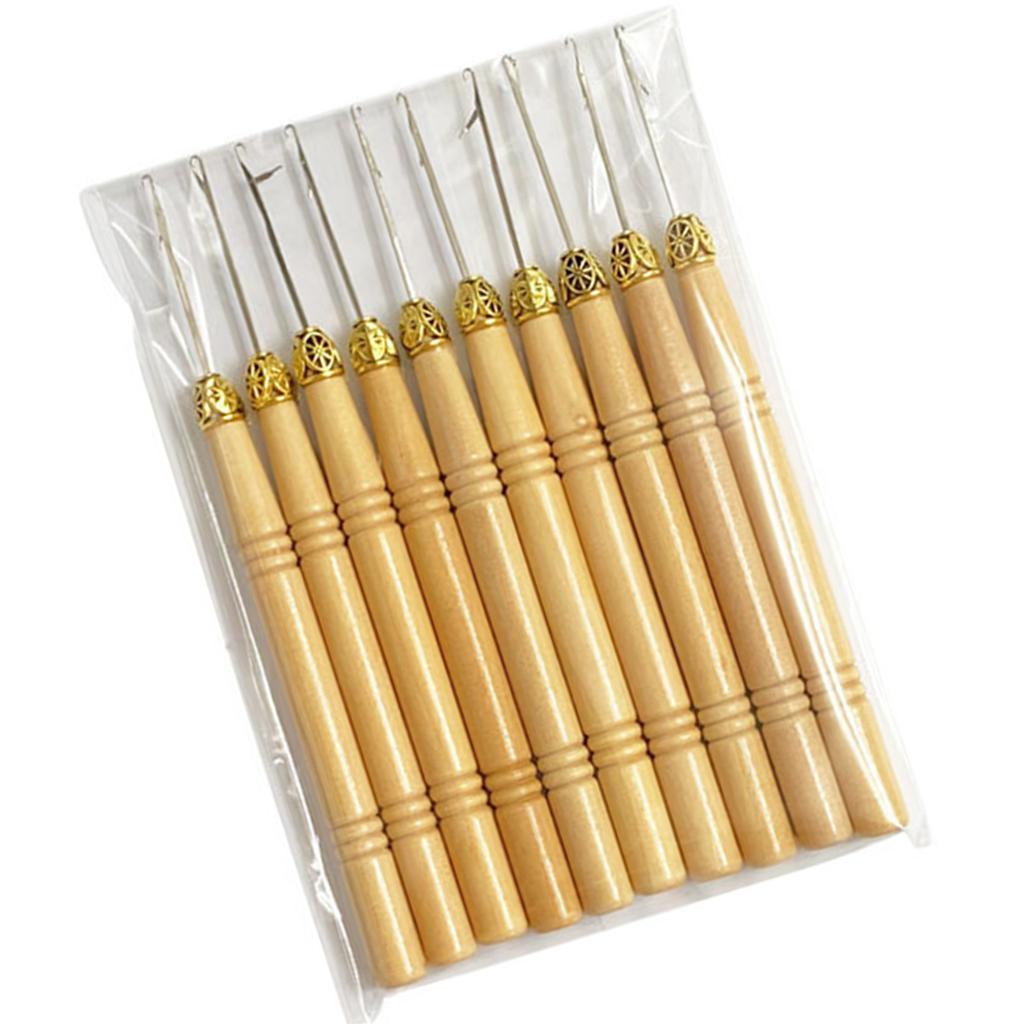 10 шт. Игла для протягивания, петля для наращивания волос, нитевдеватель, инструмент для бусин, инструмент для наращивания волос, крючки для вязания крючком