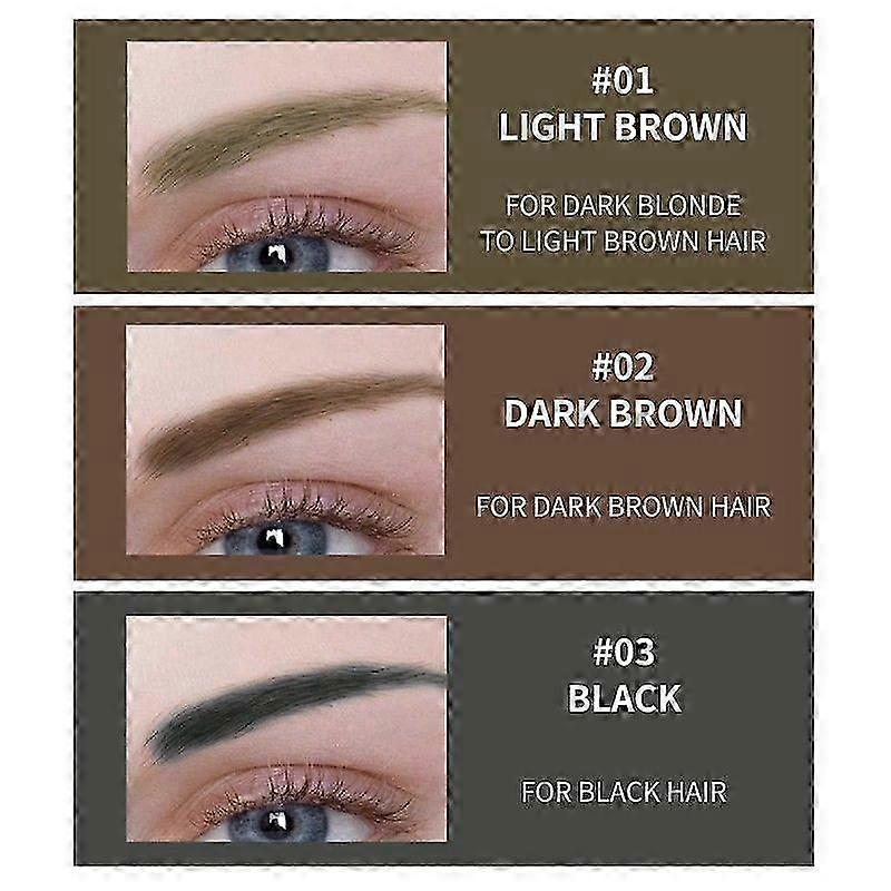 3Pcs Tattoo Brow Gel Peel Off - Waterproof, Lasts 3 Days, Transfer-proof, for Fuller Defined Eyebrows, 4 Shades