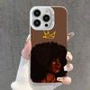Black Girl A-Afro Phone Case For iPhone 17,16,15,14,13,12,11,Pro,XS,Max,Plus,Mini,SE White Candy Matte Shockproof Cover