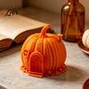 Micro Landscape Desktop Decoration 3D Printed Pumpkin House Ornament for Halloween, Miniature Fairy Tale Cabin Resin Figurine Figure Decoration,