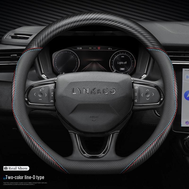 Чехол на руль из натуральной кожи Lynk & Co для моделей 01, 02, 03, 03+, 05, 06, 09 - автомобили на новой энергии