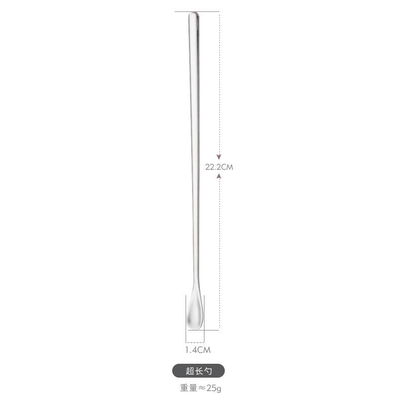 Long Handle Coffee Stirring Spoon Stainless Steel Bar Household Spoon Durable Ice Cream Cocktail Dessert Kitchen Tableware Spoon
