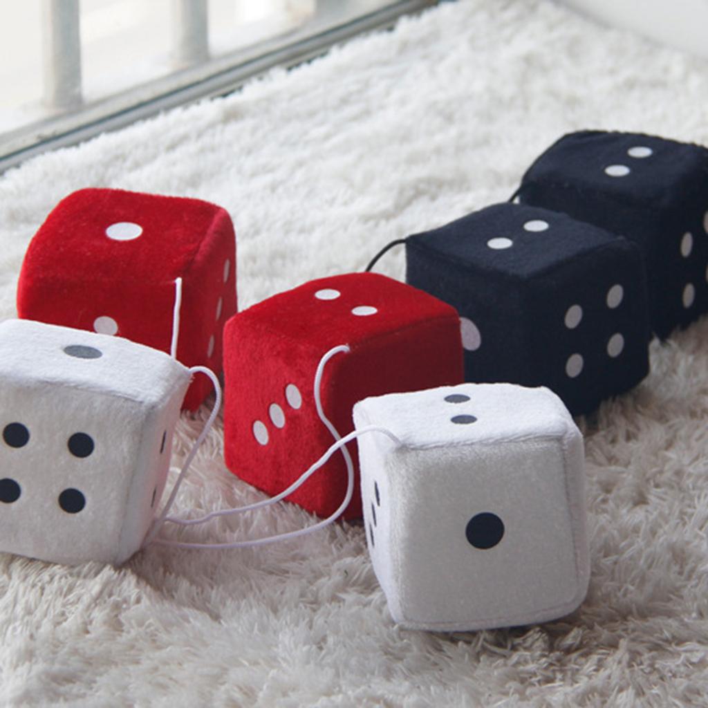 Разноцветные плюшевые игральные кости подвеска для автомобиля новогодние игральные кости бархатные игральные кости модель украшения зеркала заднего вида стиль
