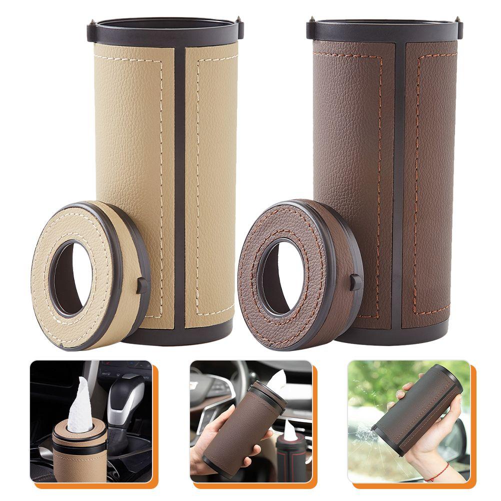 2 шт. автомобильная коробка для салфеток круглая трубка ABS крышка многофункциональный держатель для бумажных салфеток диспенсер дорожный цилиндр для хранения