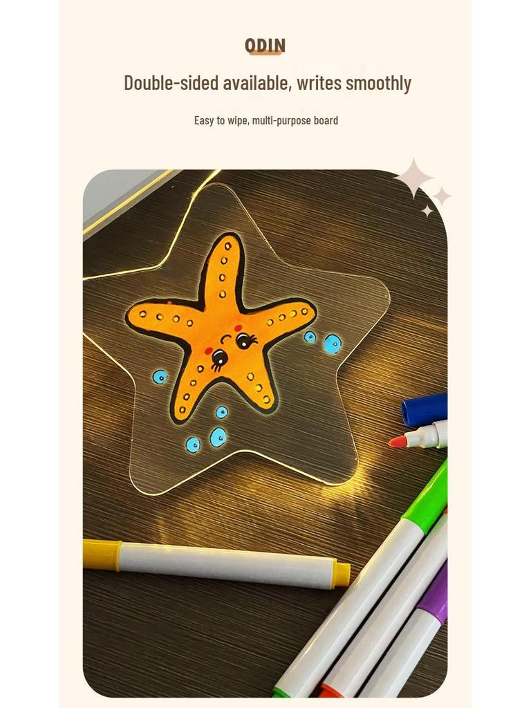 Стираемая светодиодная доска для рисования для детей – Портативная настольная доска для рисования и сообщений