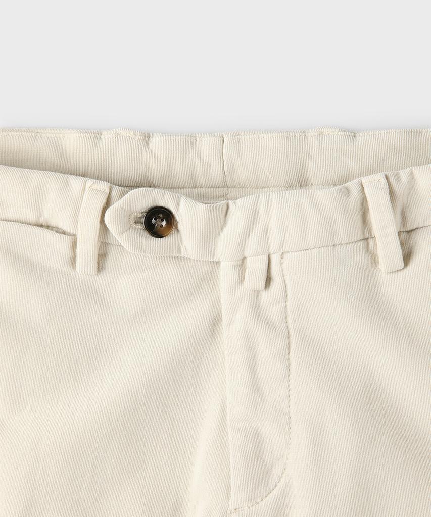 PANICALE Ivory Regular Slim Fit Textured Cotton Pants