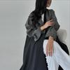 Скромная комбинированная модная абайя с манжетами на кулиске - Ближневосточный стиль