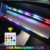 Car RGB Led Light Strip App Control Music Rhythm Sensing Lamp Car Interior Decoration Atmosphere Lights with Remote Control 12V