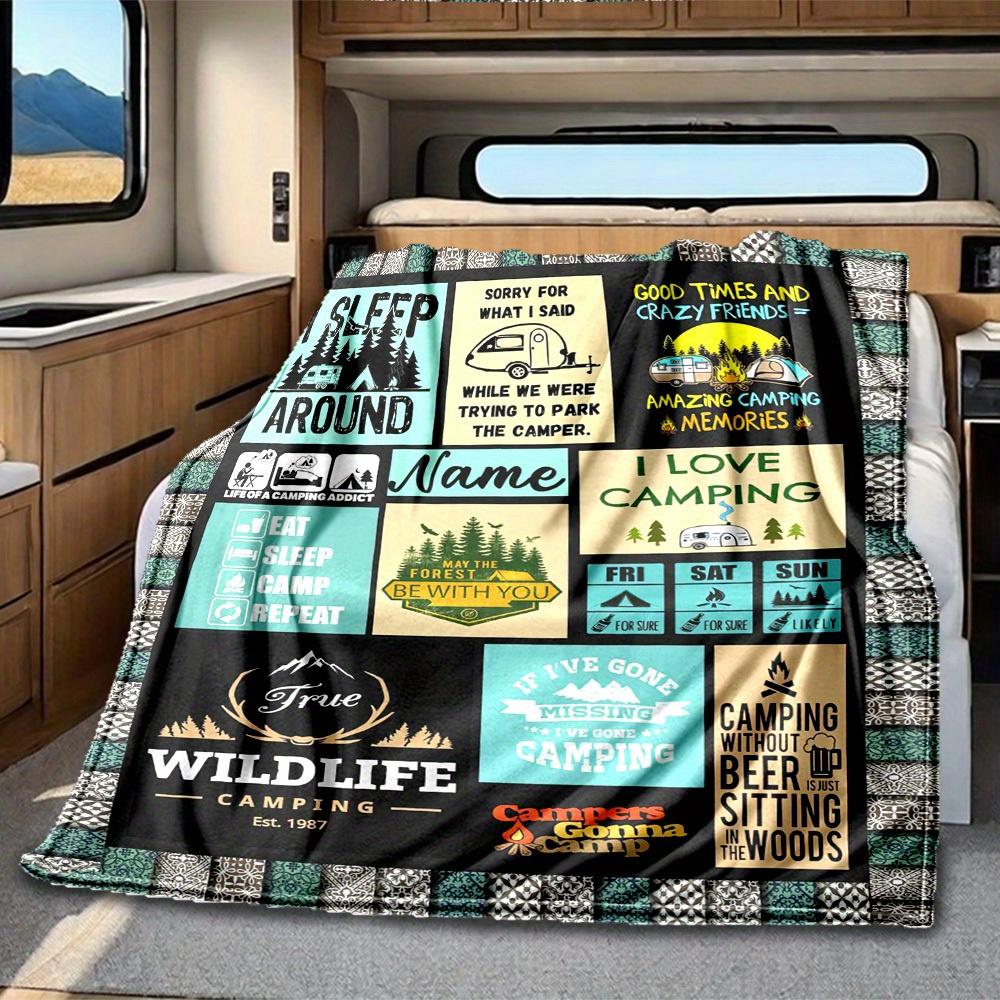 Camping Life Customize Your Name Rv Blanket Comfortable Soft Lightweight All Season Multipurpose Blanket For Travel Camping Picnics Sofa Rv Bed Living