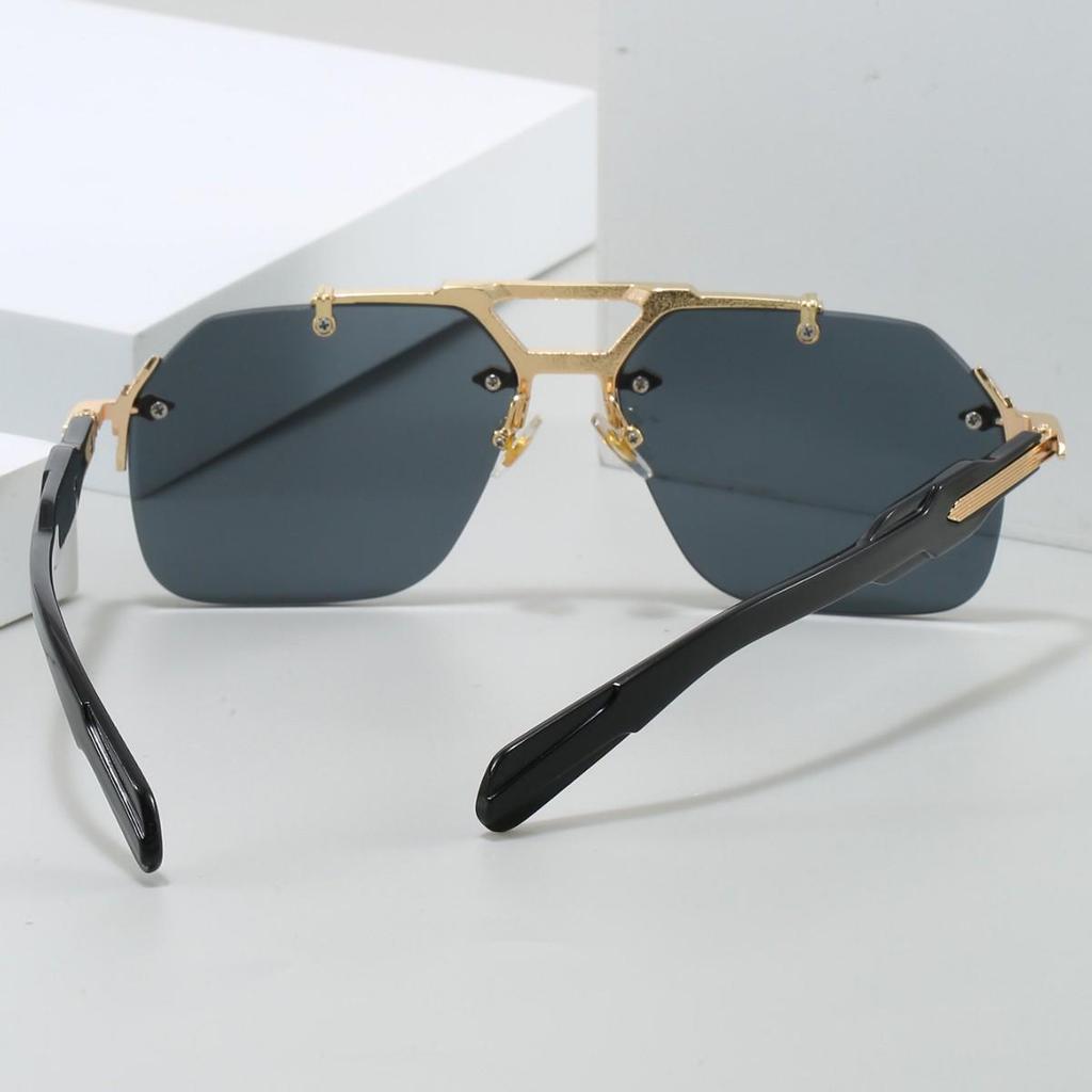 Солнцезащитные очки-авиаторы без оправы - Двойная перекладина, Металлическая оправа с защитой от УФ-излучения