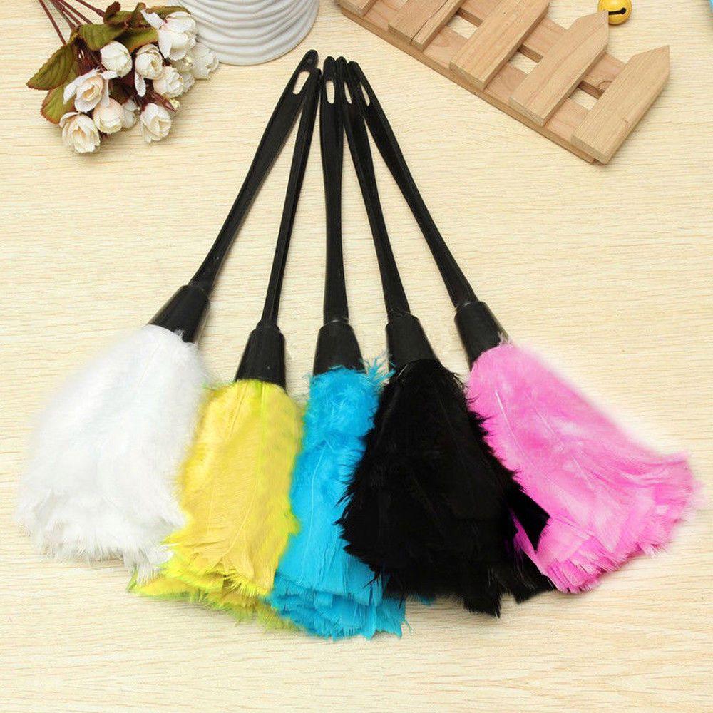 New Portable Anti-static Home Cleaning Plastic Handle Turkey Feather Duster Cleaner