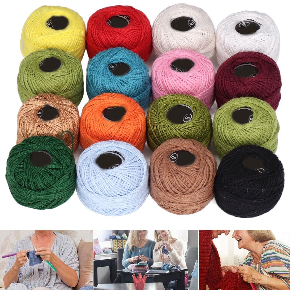 16pcs Natural Crochet Cotton Multi-Colors Jute Twine Rolls Durable Crochet Thread Present Wrapping