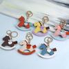 Keychain Imitation Leather Shaking Horse Design Key Chain Pendant Lightweight Key Holder Bag Accessory