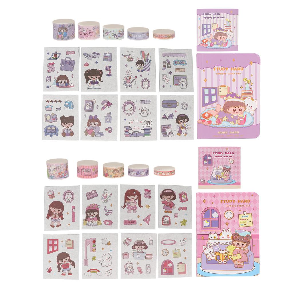 Набор наклеек из японской бумаги, симпатичные мультяшные прозрачные печатные художественные наклейки для конверта-дневника
