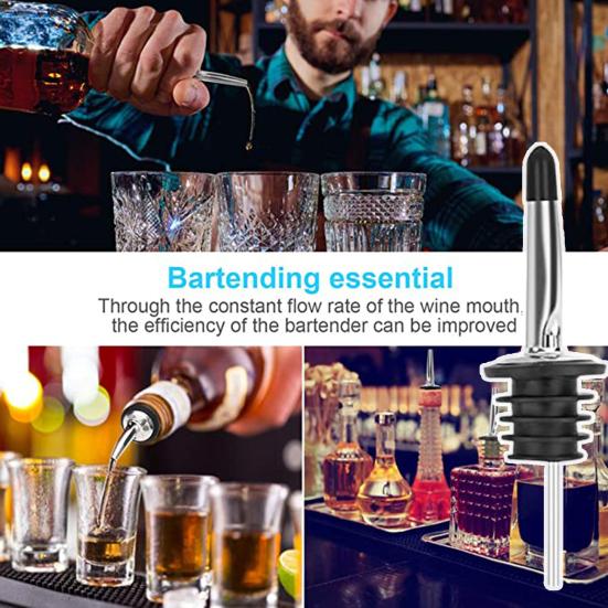 4 шт. Носики для оливкового масла из нержавеющей стали, пробки для вина с герметичными пылезащитными колпачками, герметичные дозаторы для бутылок ликера, носики для быстрого налива, барные инструменты