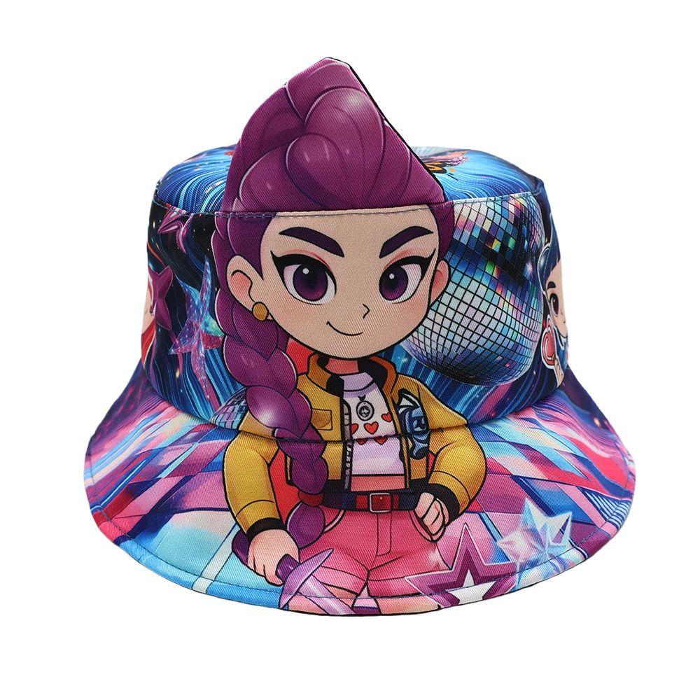 Hunting Witch Girls Theme Fishing Hat for Children - Cartoon Anime Stylish Hunting Witch Girls 3D Printed Fishing Hat with Sun Protection Cap