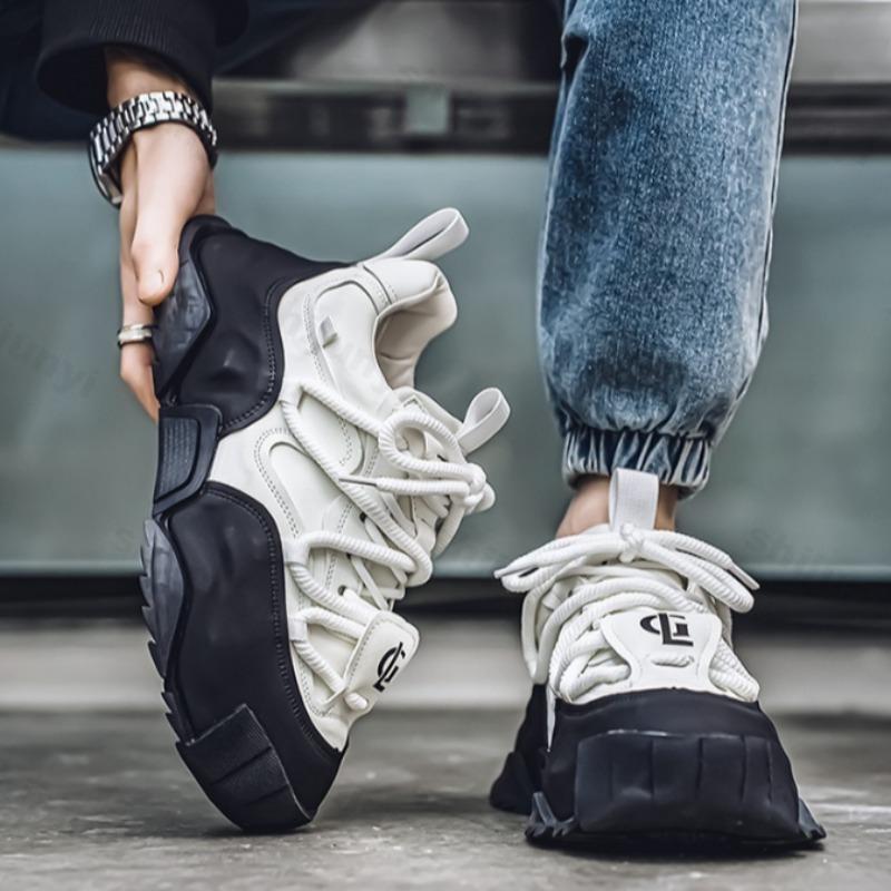 Fashion Autumn 2025 New Men's Niche Design Low Top Thick Soled Casual Shoes Comfortable Versatile Non Slip Fashion Trend Chunky Sneakers