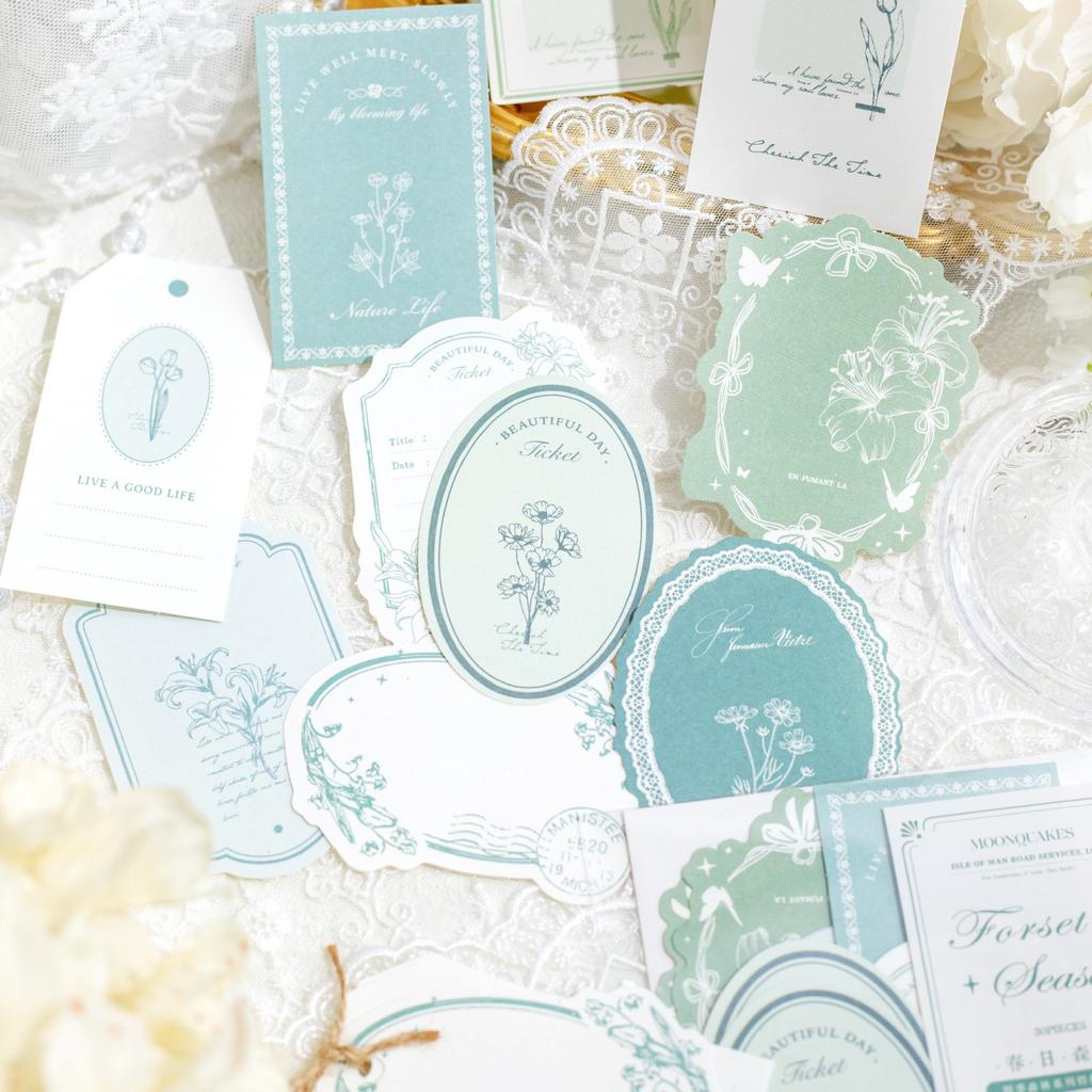 30pcs/lot Memo Pads sticker Material Paper Four Seasons Forest Junk Journal Scrapbooking Cards Retro Decoration Paper