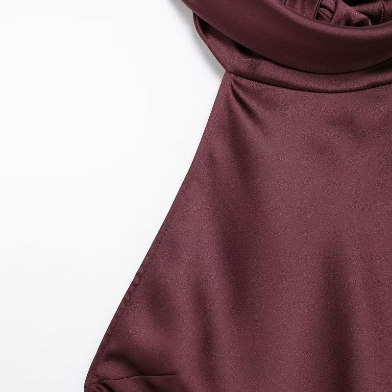 Kaslead New Arrival Women's Clothing Fashion Style Fashion Hanging Collar Silk Satin Texture Length Dress 8739331