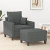 VidaXL Armchair with Footrest Dark Grey 60 Cm Fabric, Sofa, Armchair, TV Armchair, Single Sofa, Seat, Recliner Sofa, 3201082