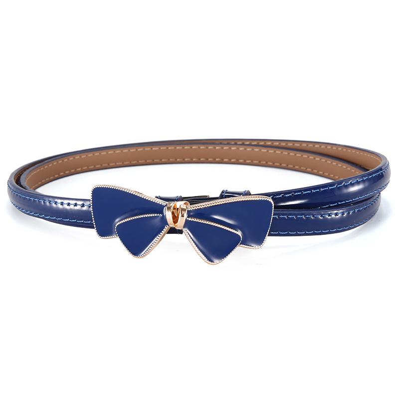Женский модный черный лаковый ремень с бантом - Универсальный аксессуар для подчеркивания талии из натуральной кожи