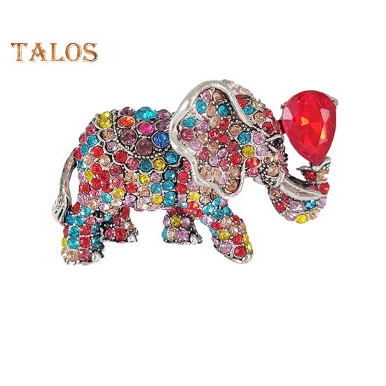 Брошь-булавка в виде слона со стразами для женщин, блестящая булавка в виде животного, кубический цирконий, ювелирные изделия, аксессуары для шляп, костюмов, рюкзаков, одежды
