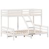 VidaXL Lit superposé 80x200/140x200 cm blanc bois de pin massif, lit, cadre de lit, lit loft, meubles de chambre à coucher, 3207166