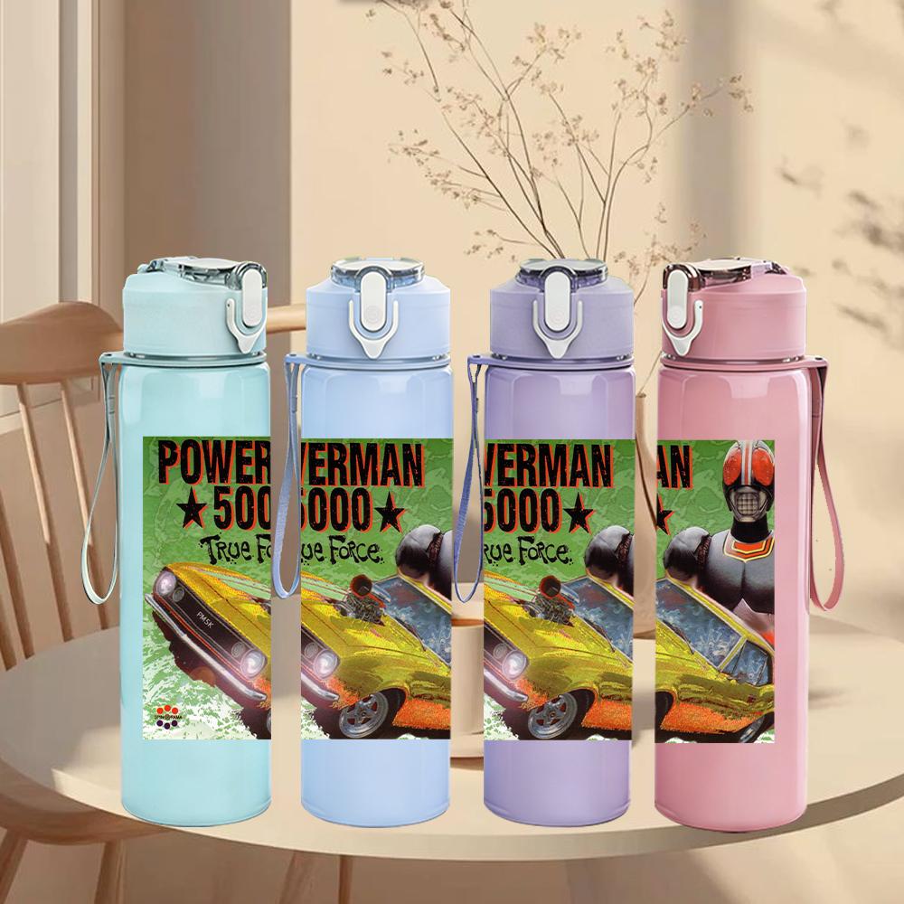 1PC Retro Colorful Skateboard Collage Print 750ml Portable Sports Water Bottle Leakproof Gym Outdoor Travel Drink Cup