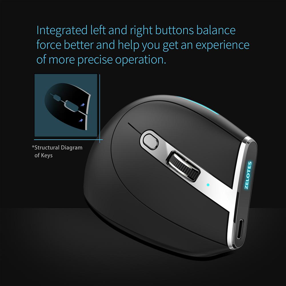F-36 2.4G Bluetooth-compatible Mice Professional 8 Buttons Ergonomic Vertical Mouse for Computer Laptop