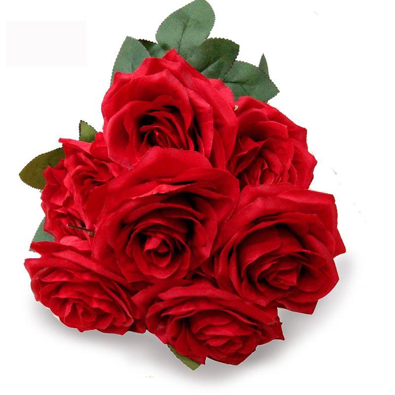 Luxurious 10 Heads Silk Rose Artificial Flowers For Sophisticated Home And Wedding Decor