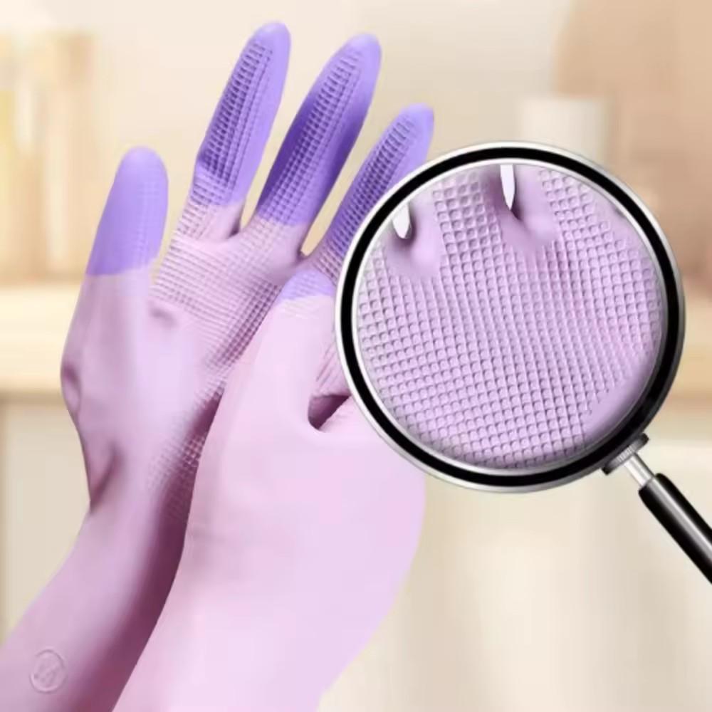 Silicone Dishwashing Cleaning Gloves Kitchen Supplies Anti Slip Convenient Long Dishwashing Gloves Reusable Durable Household