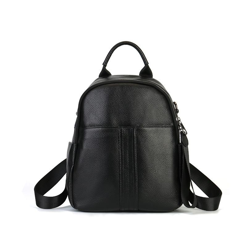 Genuine Leather Top Layer Cowhide Backpack for Women Large Capacity Multi-compartment Bag Anti-theft Casual Soft Cowhide All-match Bag